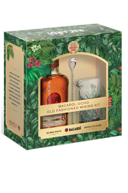 Bacardi Reserva Ocho Rum Gift Set 750 ML Rum OHLQ