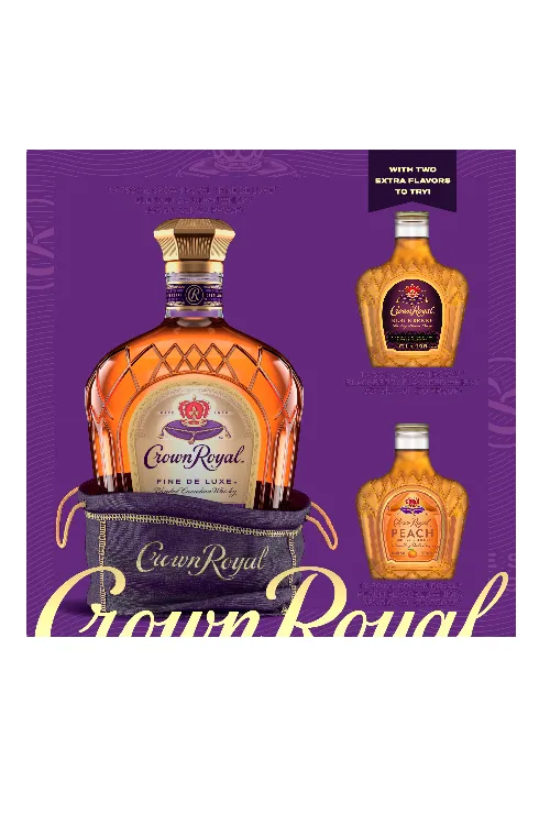 CROWN ROYAL DELUXE WITH 50ML PEACH AND BLACKBERRY