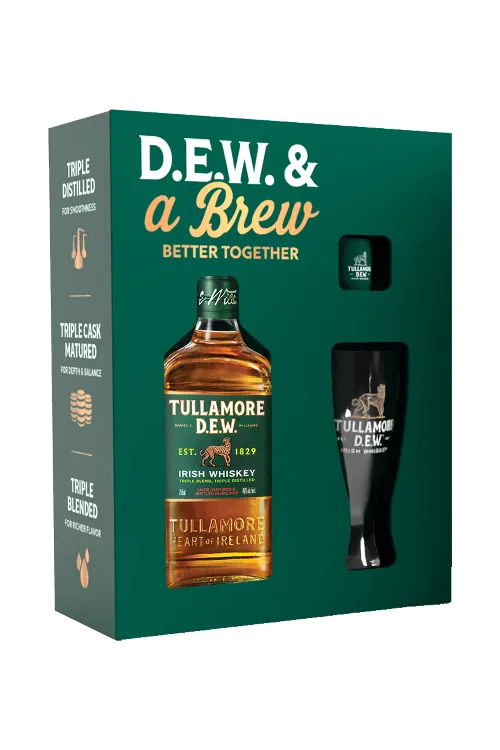 TULLAMORE DEW SHOT & PINT GLASS VAP